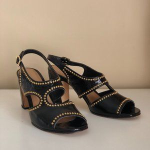 No. 6  Store Studded Patent Leather Studded Heels size 8